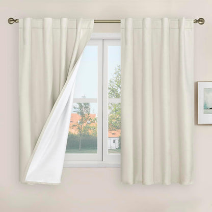 LAMIT Linen Blackout Curtains 60x84" Taupe, 2 Panels