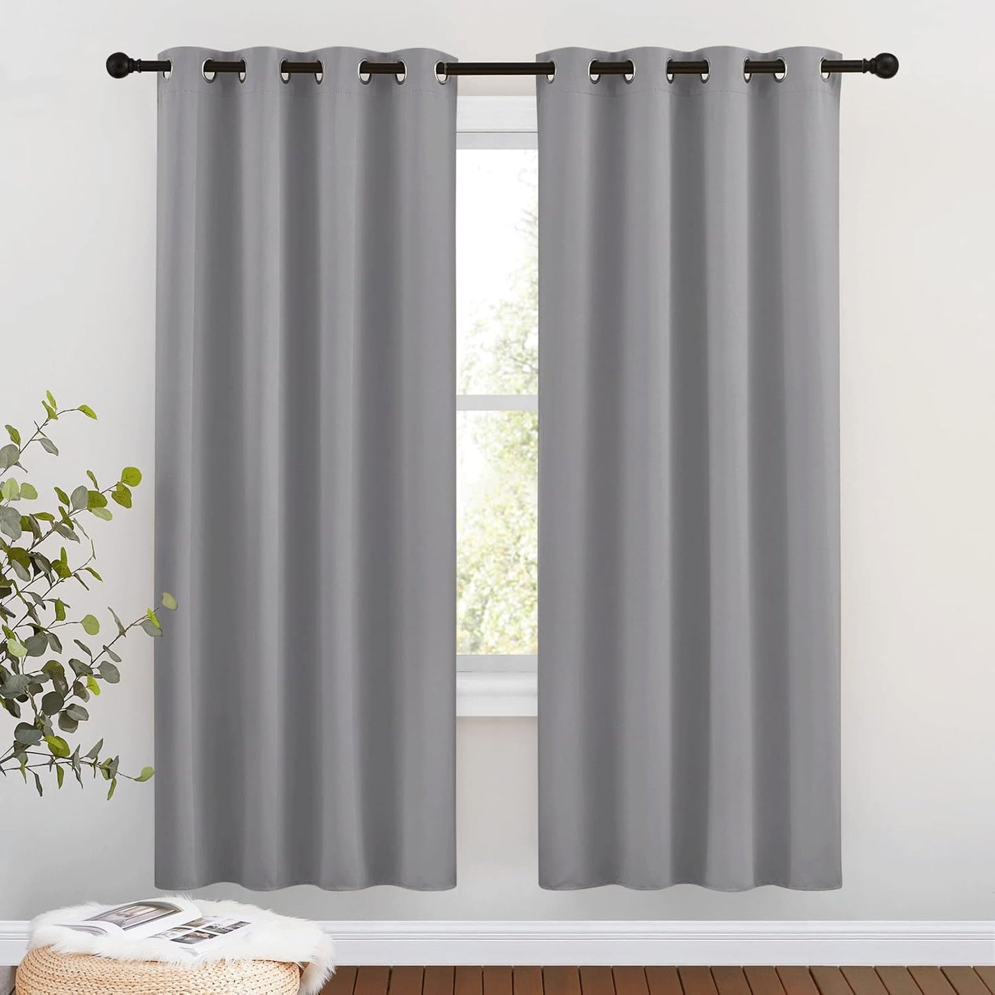 NICETOWN Gray Blackout Curtains for Bedroom