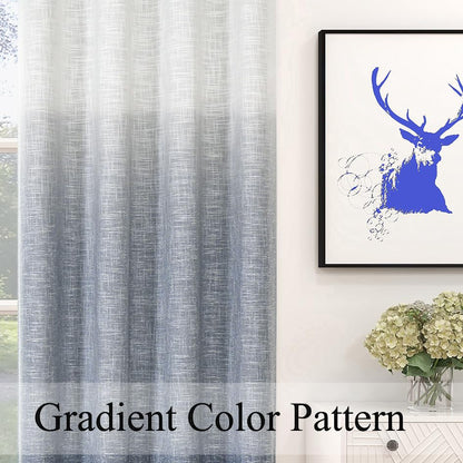 Ombre Blackout Curtains 50x84" Gray, 2 Panels