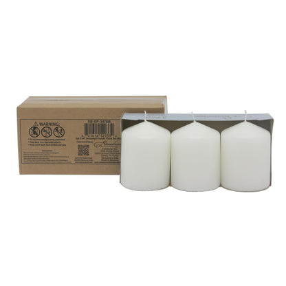 Stonebriar Unscented White Pillar Candles, 6-Pack, 3"x6"