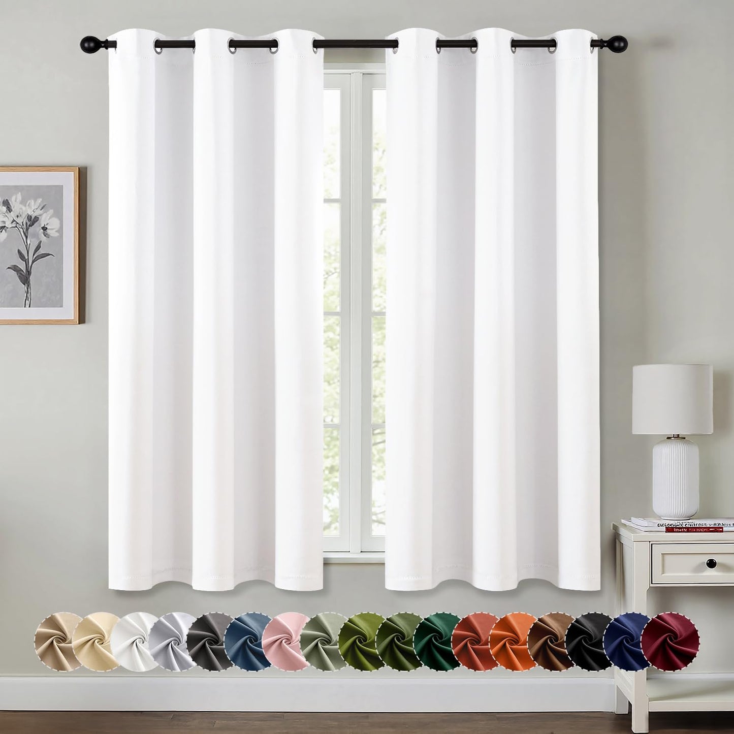 Blackout Curtains – Sage Green, 40"x63", 2 Panels
