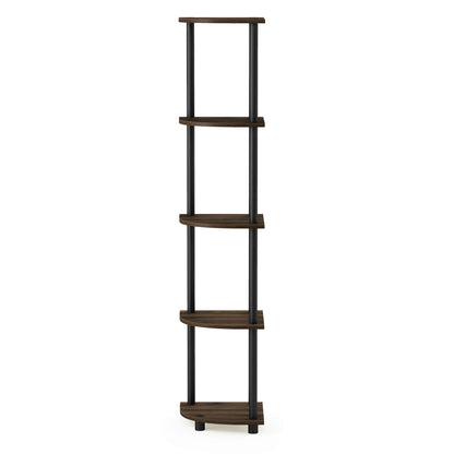 Furinno 5-Tier Corner Shelf, Espresso/Black