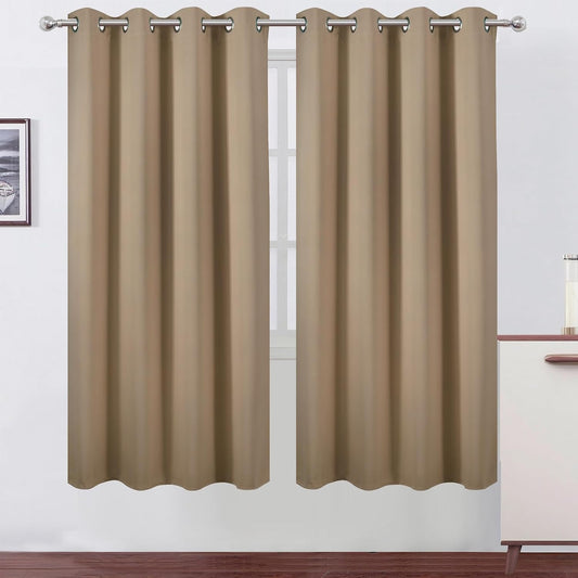LEMOMO Blackout Curtains 52x84" Black, 2 Panels