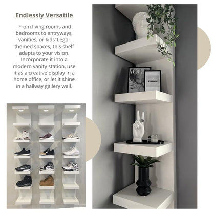 7-Tier LED Floating Shelf – White