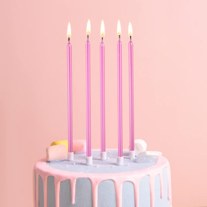 PHD CAKE Gold Long Thin Metallic Birthday Candles