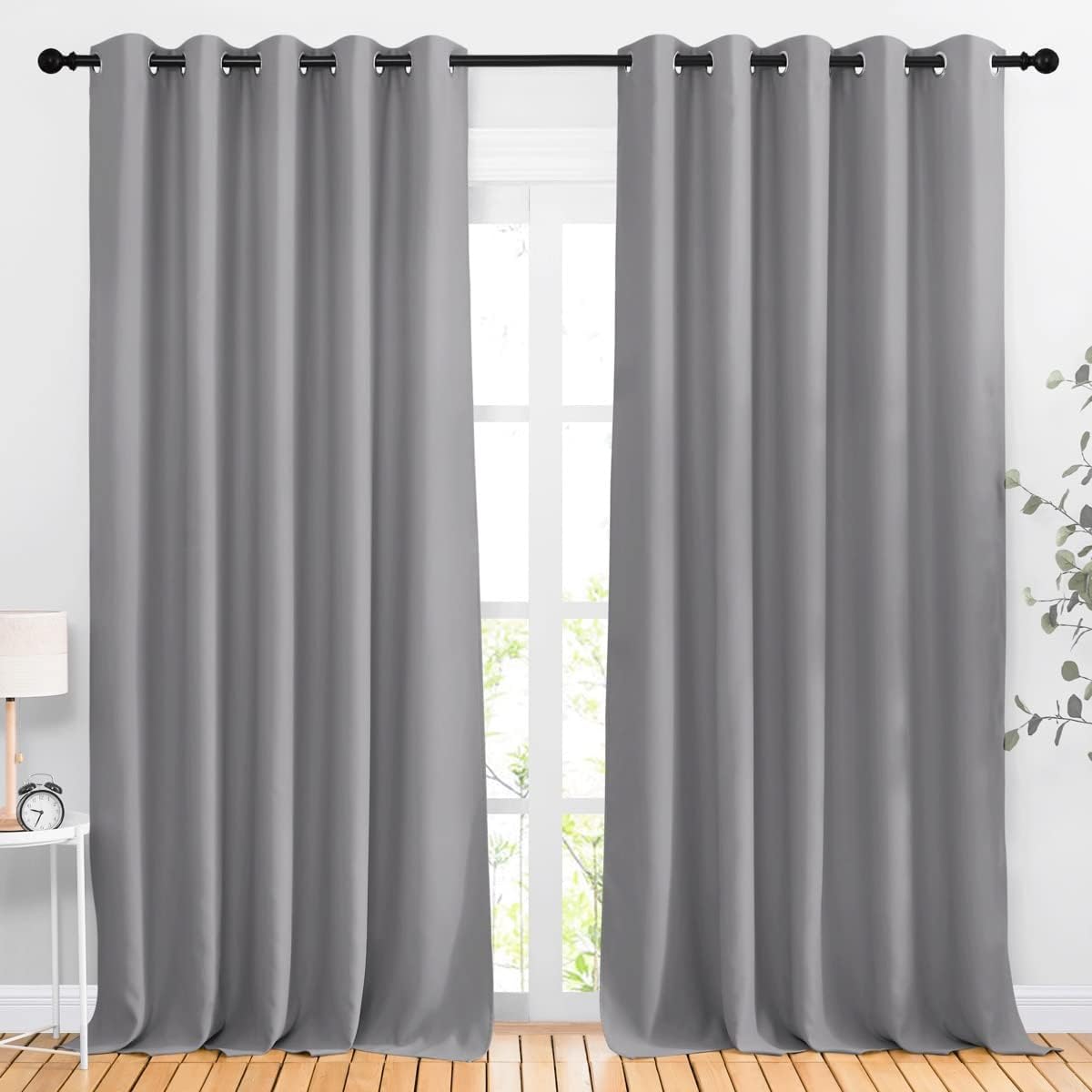 NICETOWN Gray Blackout Curtains for Bedroom