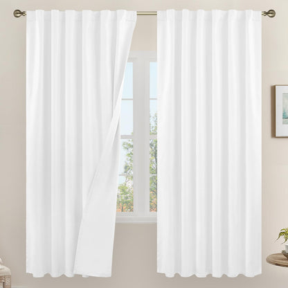 LAMIT Linen Blackout Curtains 60x84" Taupe, 2 Panels