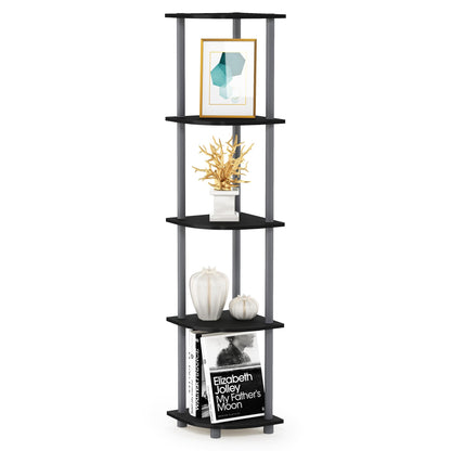 Furinno 5-Tier Corner Shelf, Espresso/Black
