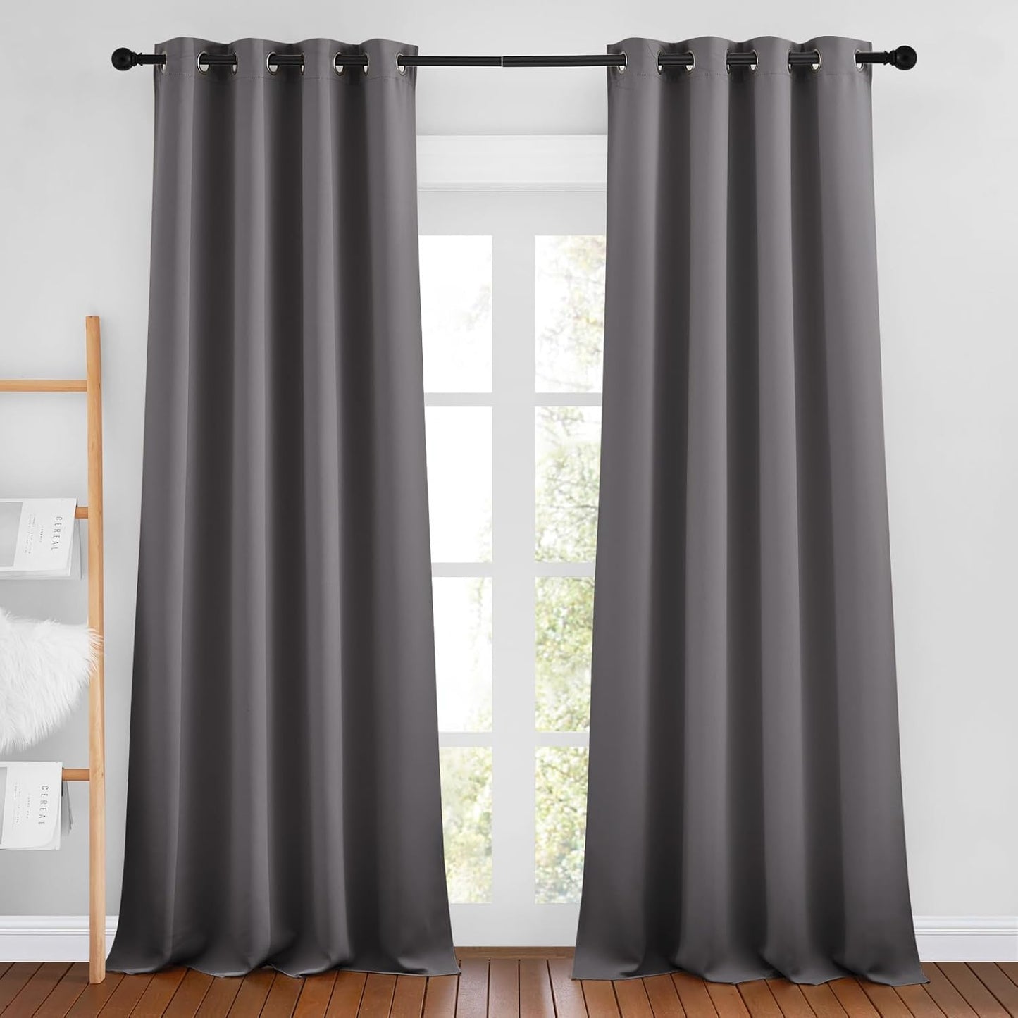 NICETOWN Gray Blackout Curtains for Bedroom