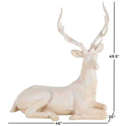 Deco 79 Cream Reindeer Statue 50"