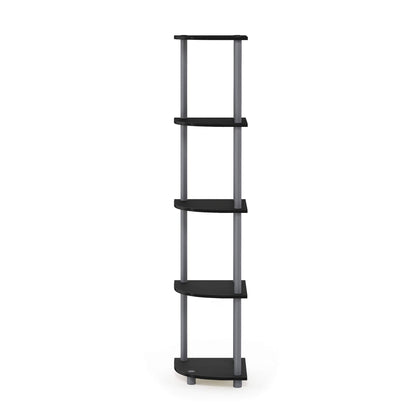 Furinno 5-Tier Corner Shelf, Espresso/Black