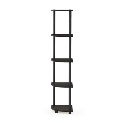 Furinno 5-Tier Corner Shelf, Espresso/Black