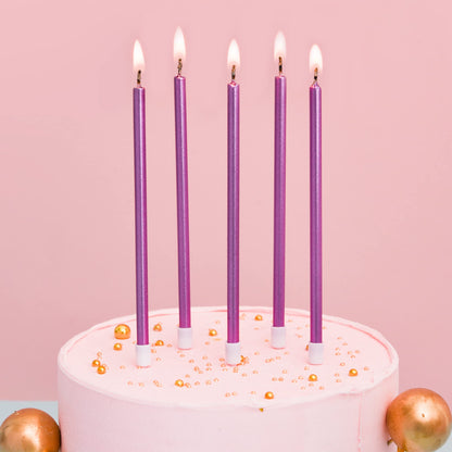 PHD CAKE Gold Long Thin Metallic Birthday Candles