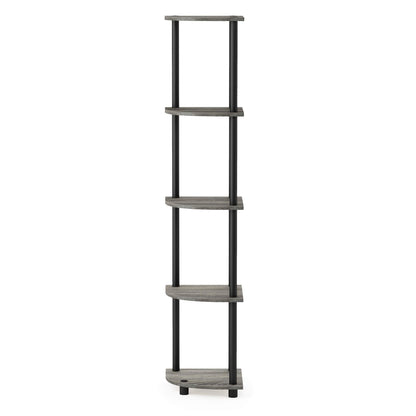 Furinno 5-Tier Corner Shelf, Espresso/Black
