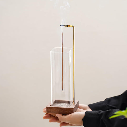Wooden Incense Holder with Sticks Set