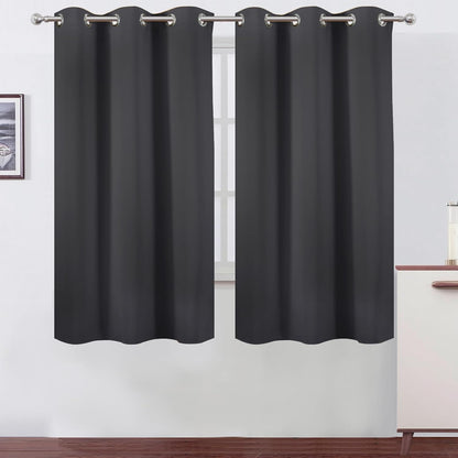 LEMOMO Blackout Curtains 52x84" Black, 2 Panels