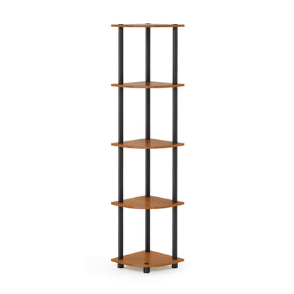 Furinno 5-Tier Corner Shelf, Espresso/Black