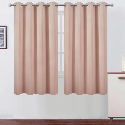 LEMOMO Blackout Curtains 52x84" Black, 2 Panels