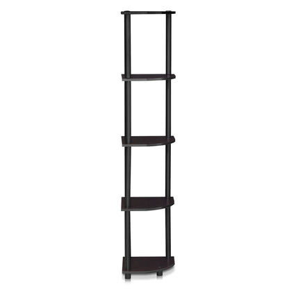 Furinno 5-Tier Corner Shelf, Espresso/Black