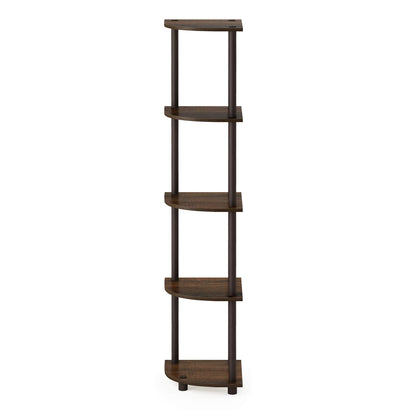 Furinno 5-Tier Corner Shelf, Espresso/Black