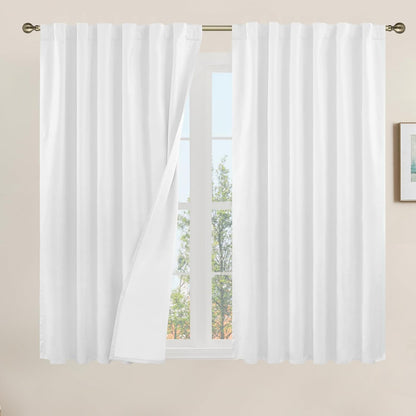 LAMIT Linen Blackout Curtains 60x84" Taupe, 2 Panels