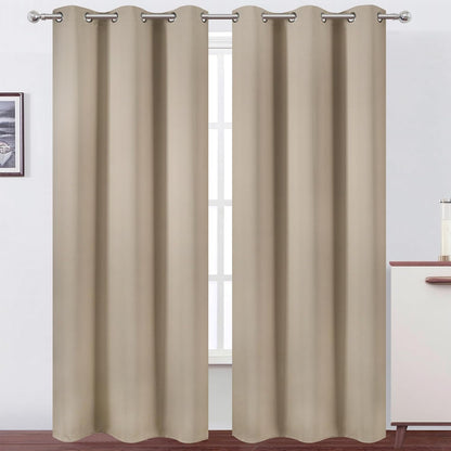 LEMOMO Blackout Curtains 52x84" Black, 2 Panels