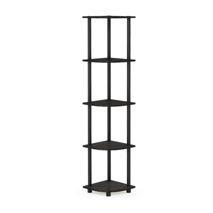Furinno 5-Tier Corner Shelf, Espresso/Black