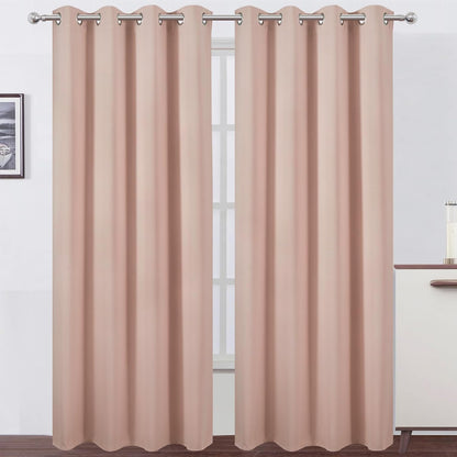 LEMOMO Blackout Curtains 52x84" Black, 2 Panels