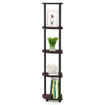 Furinno 5-Tier Corner Shelf, Espresso/Black