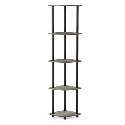 Furinno 5-Tier Corner Shelf, Espresso/Black