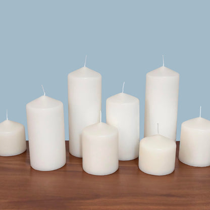 Stonebriar Unscented White Pillar Candles, 6-Pack, 3"x6"