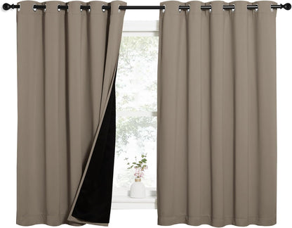 NICETOWN Grey Blackout Curtains 70x108, Set of 2