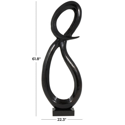 Deco 79 Abstract Sculpture 62" Black