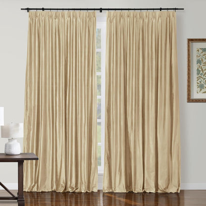 Silk Pinch Pleat Curtain – Sand, 52"x90"