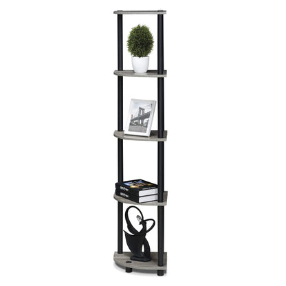 Furinno 5-Tier Corner Shelf, Espresso/Black