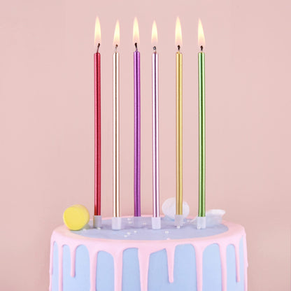 PHD CAKE Gold Long Thin Metallic Birthday Candles