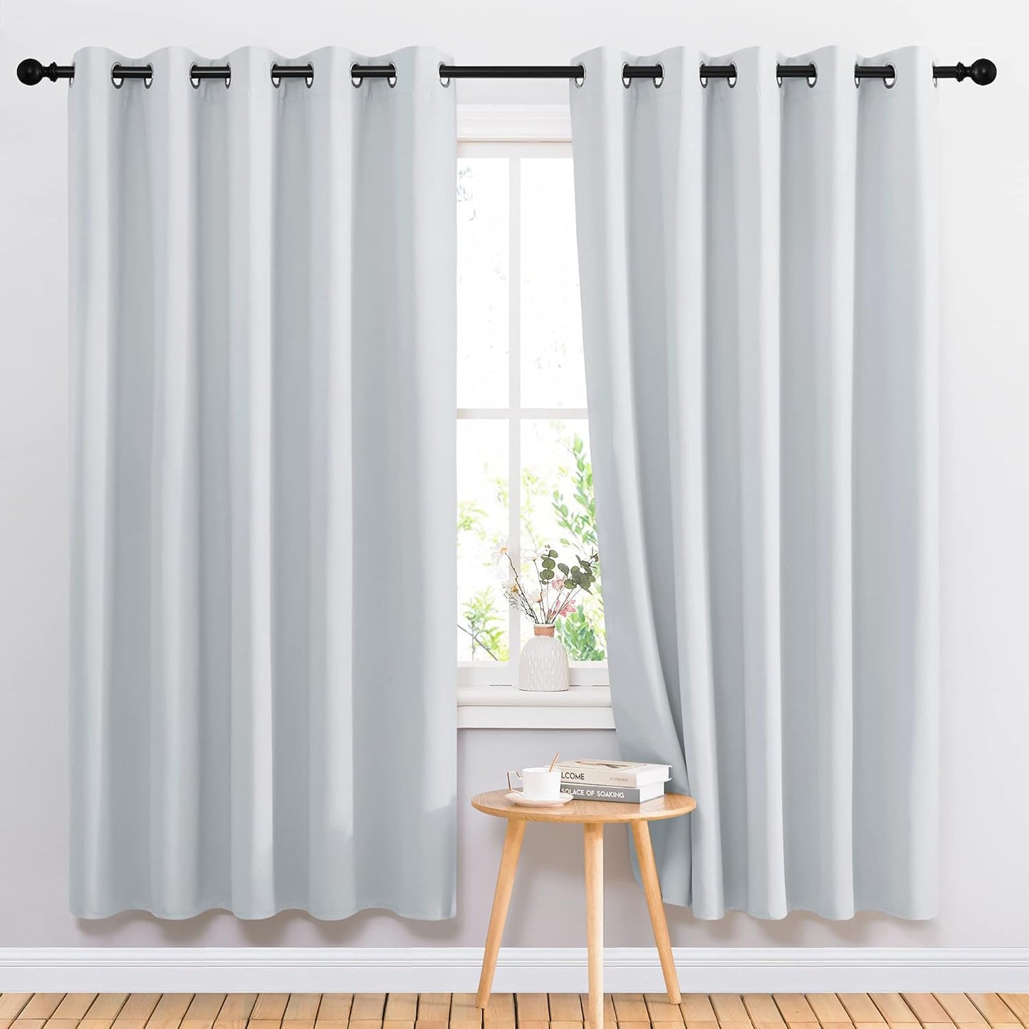 NICETOWN Gray Blackout Curtains for Bedroom