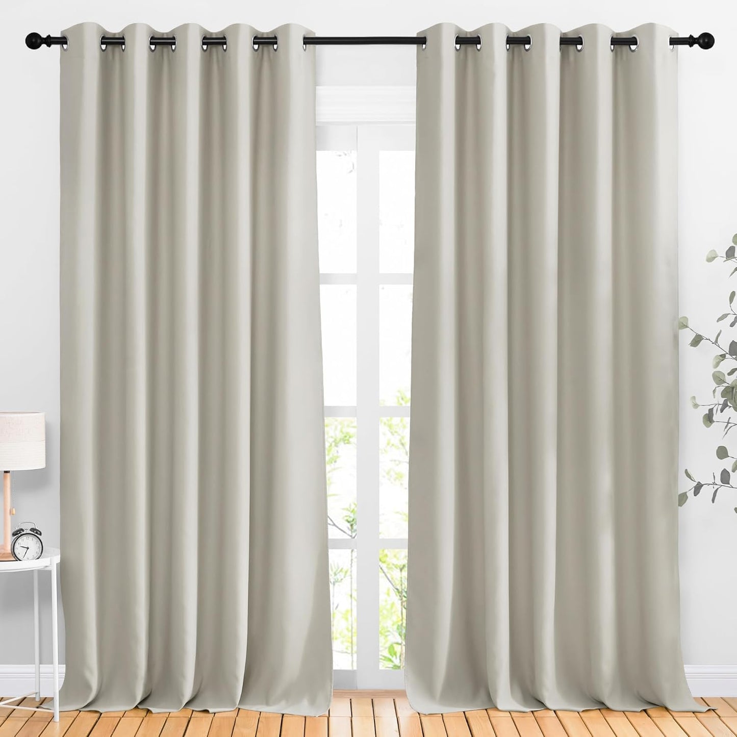 NICETOWN Gray Blackout Curtains for Bedroom
