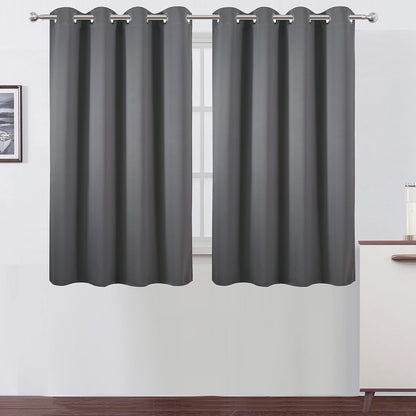 LEMOMO Blackout Curtains 52x84" Black, 2 Panels