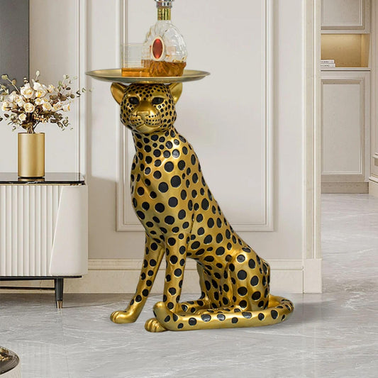 LOVEDIMA Gold Panther Statue 24.2"