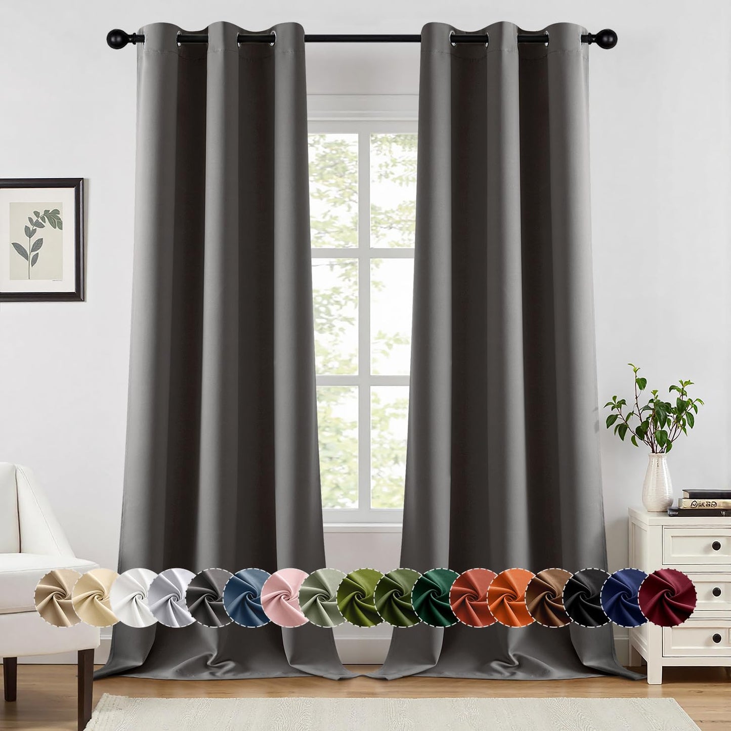 Blackout Curtains – Sage Green, 40"x63", 2 Panels