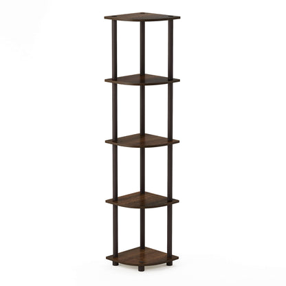 Furinno 5-Tier Corner Shelf, Espresso/Black