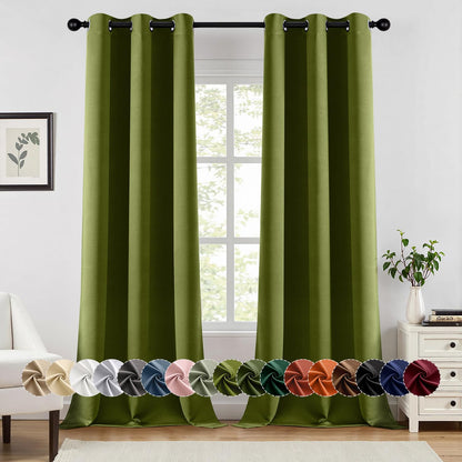 Blackout Curtains – Sage Green, 40"x63", 2 Panels