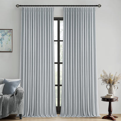 MIULEE Blackout Linen Curtains 96" 2 Panels