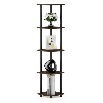 Furinno 5-Tier Corner Shelf, Espresso/Black