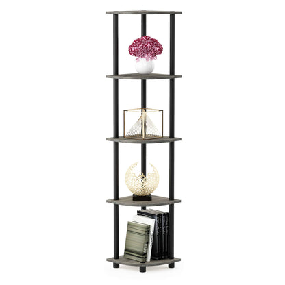 Furinno 5-Tier Corner Shelf, Espresso/Black