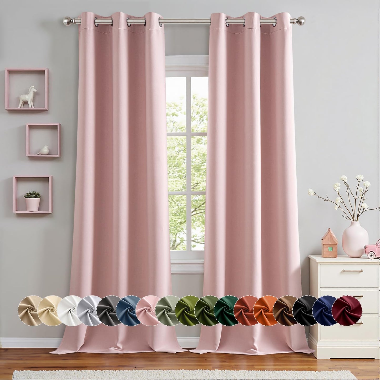 Blackout Curtains – Sage Green, 40"x63", 2 Panels