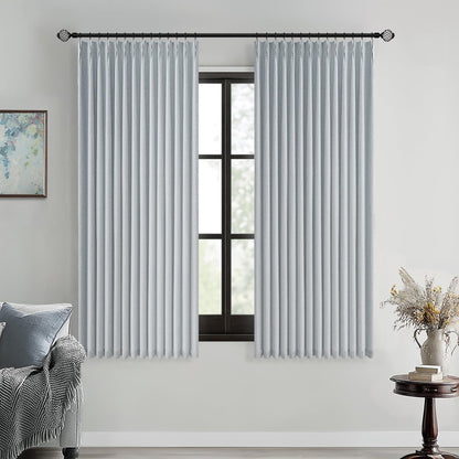 MIULEE Blackout Linen Curtains 96" 2 Panels