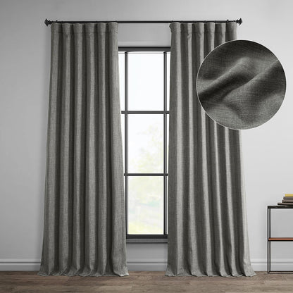 HPD Faux Linen Curtain 100x96" Birch, 1 Panel