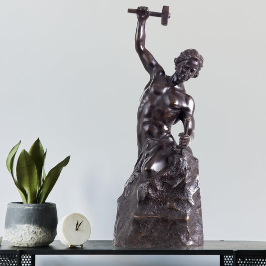 Bronze Self-Made Man Statue 18.5"